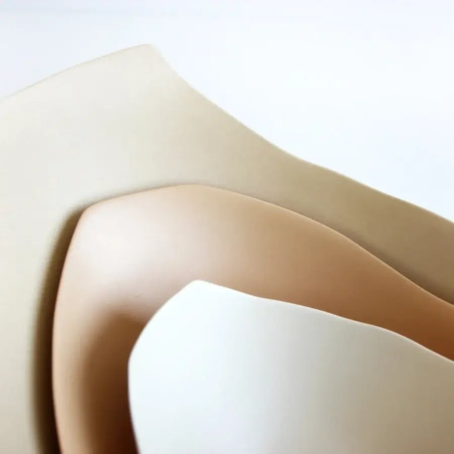 Superior Rina Menardi Barchette centerpiece crafted in baked clay with a smooth matte finish and neutral gradient hues