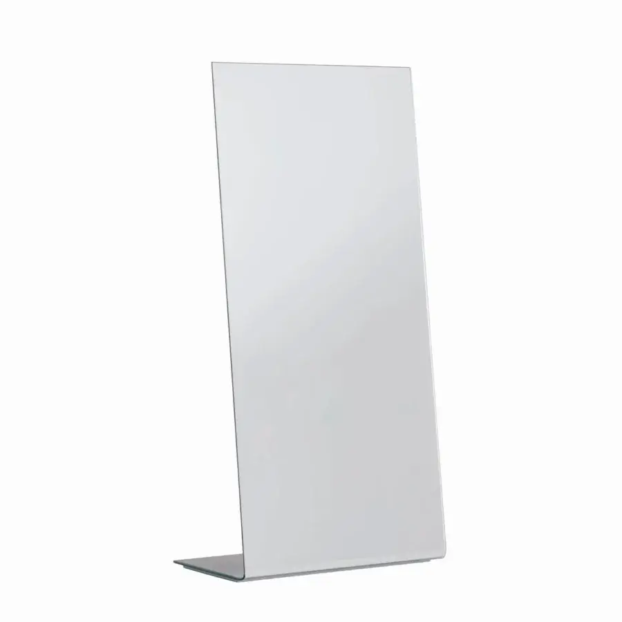 Elegant Glas Italia I mirror crafted from curved extra-clear glass with silvering and silver-grey lacquer