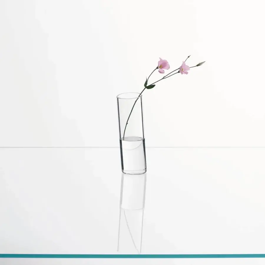 Elegant Glas Italia Bow vase crafted in transparent borosilicate glass with a colorless finish for refined lightness