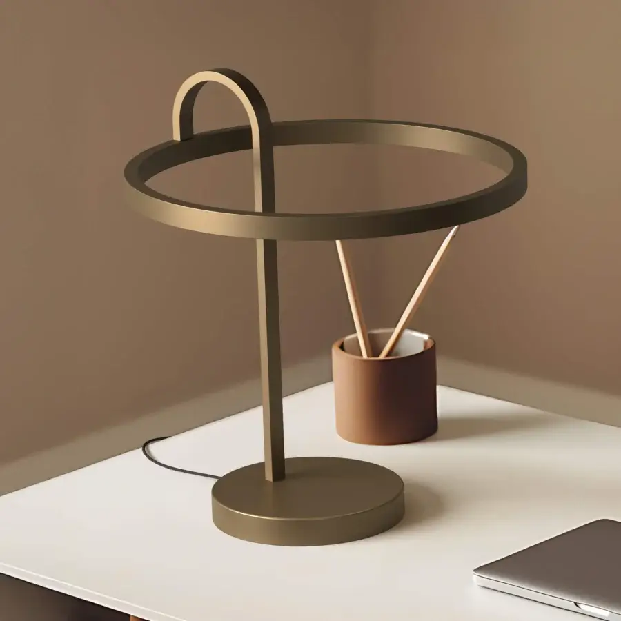 Captivating Euroluce Nido table lamp crafted in olive green metal with a matte finish and dynamic white LED strip