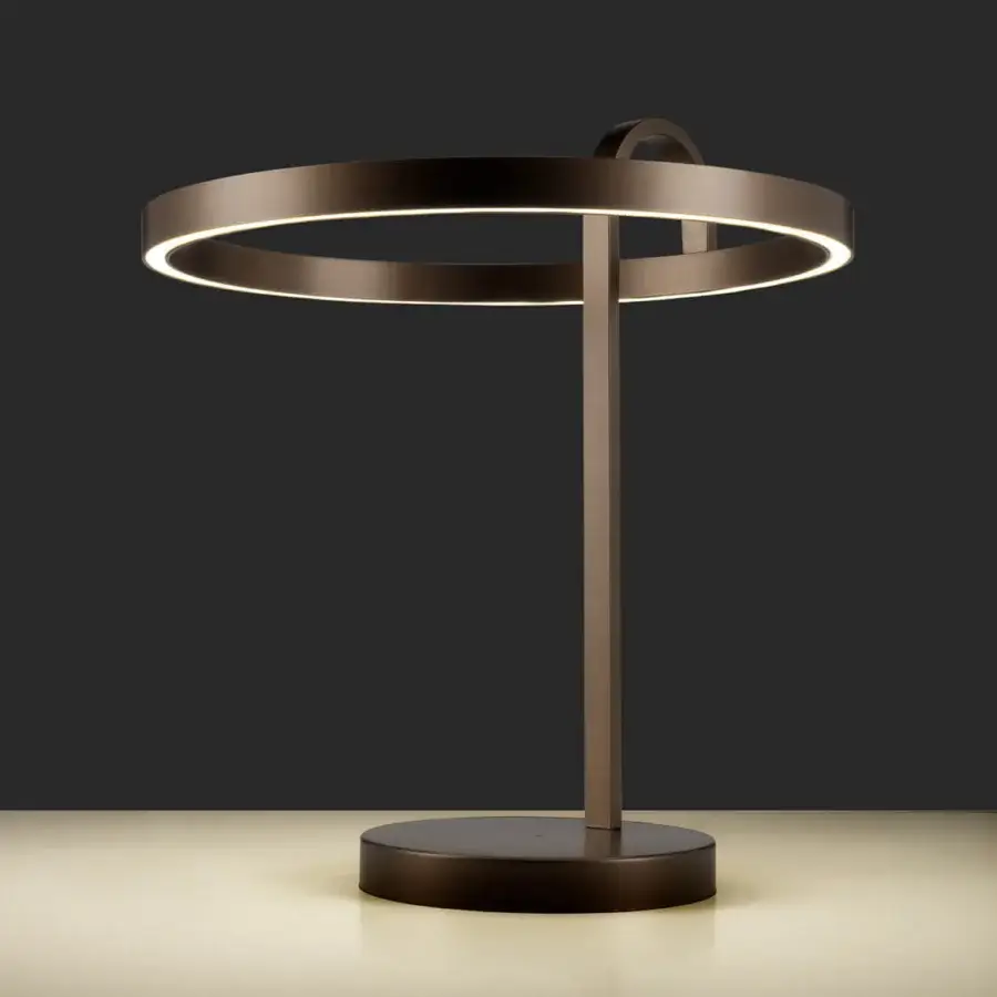 Superior Euroluce Nido table lamp crafted in metal with satin finish and dynamic white LED offering balanced form