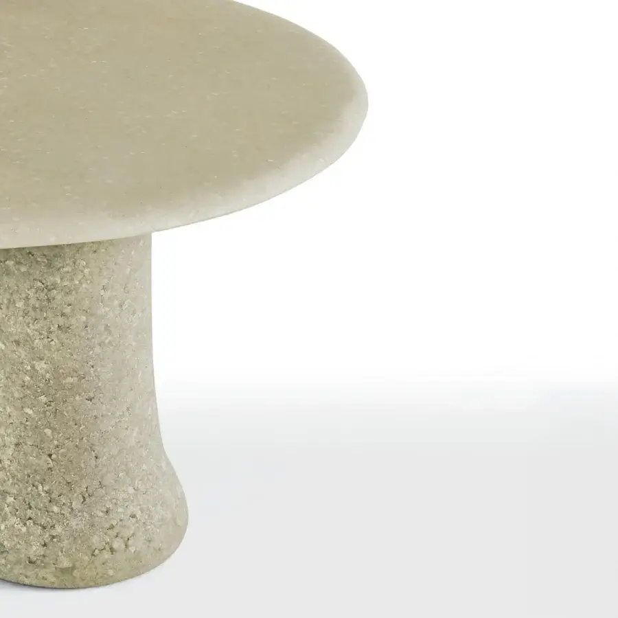 Exceptional Glas Italia Babar coffee table built in muted beige from recycled glass grit and hand-selected glass shards with a matte finish