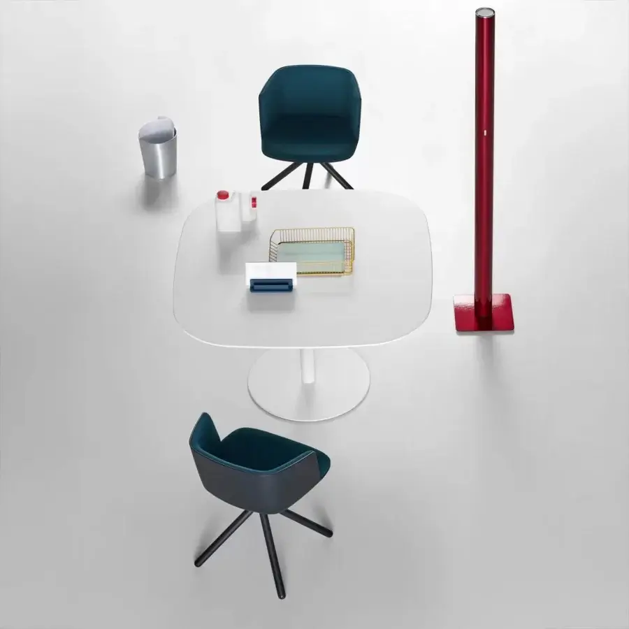 Sophisticated Lapalma Cut armchair with gently curved Baydur structure, wood legs and smooth matte teal finish