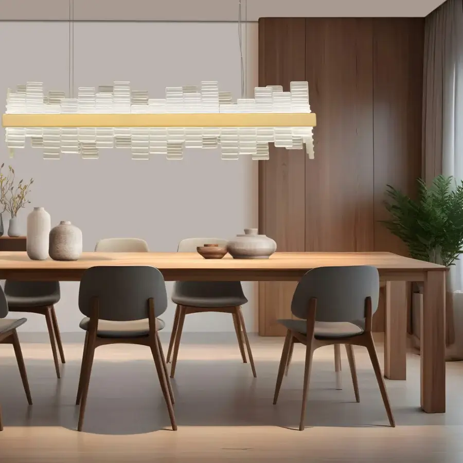 Superior Euroluce Focus suspension lamp crafted in pale gold metal with translucent rectangular glass panels and satin finish