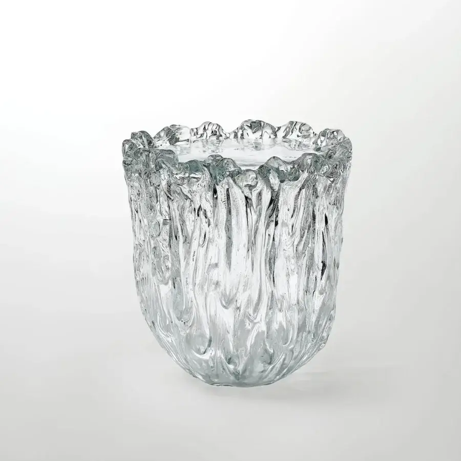 Distinguished Glas Italia Fountain Murano table crafted in clear poured glass with organic form and glossy sheen