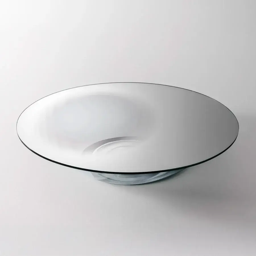 Exceptional Glas Italia Nacre table crafted from transparent extralight glass with a mirrored bottom and refined mirror finish