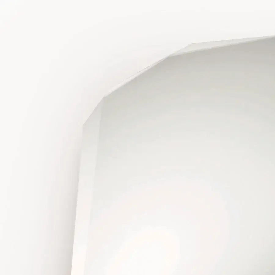 Superior Glas Italia Kooh I Noor mirror with a polygonal form crafted from glass in a bright white finish
