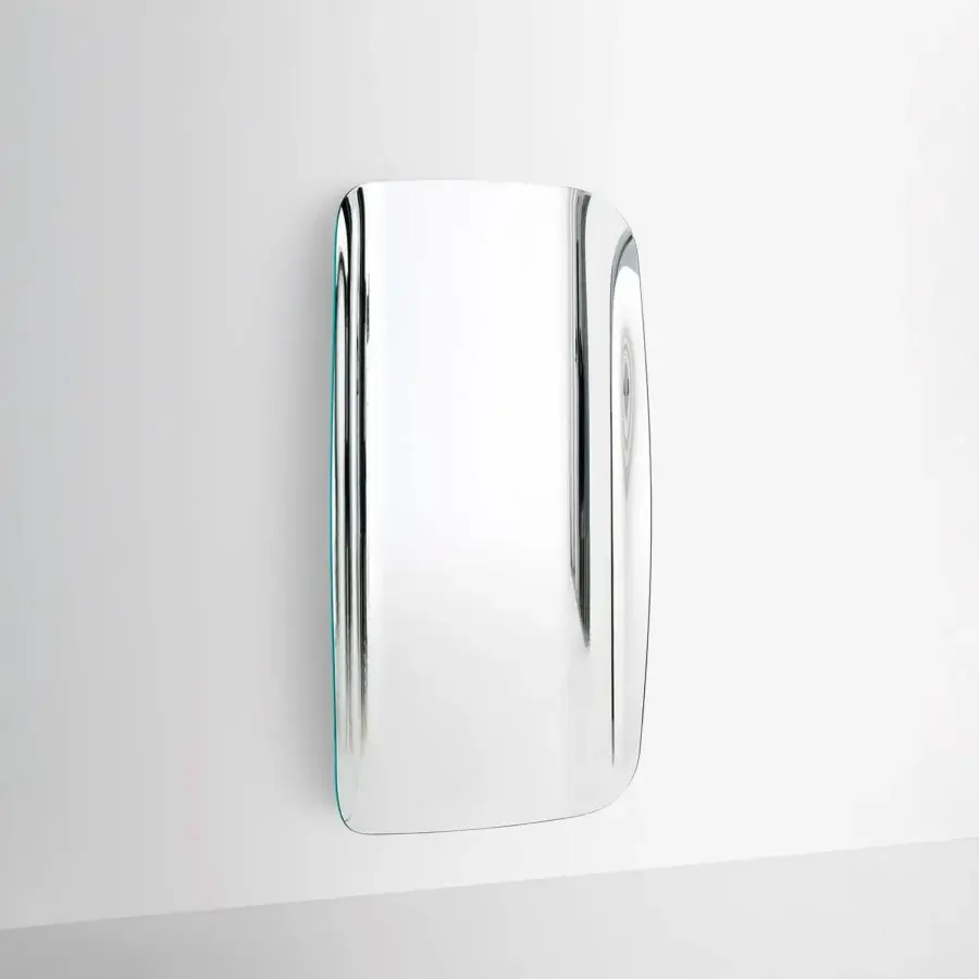 Luxury Glas Italia Marlene mirror crafted from 6mm extralight glass with a light teal border and high gloss silvered finish