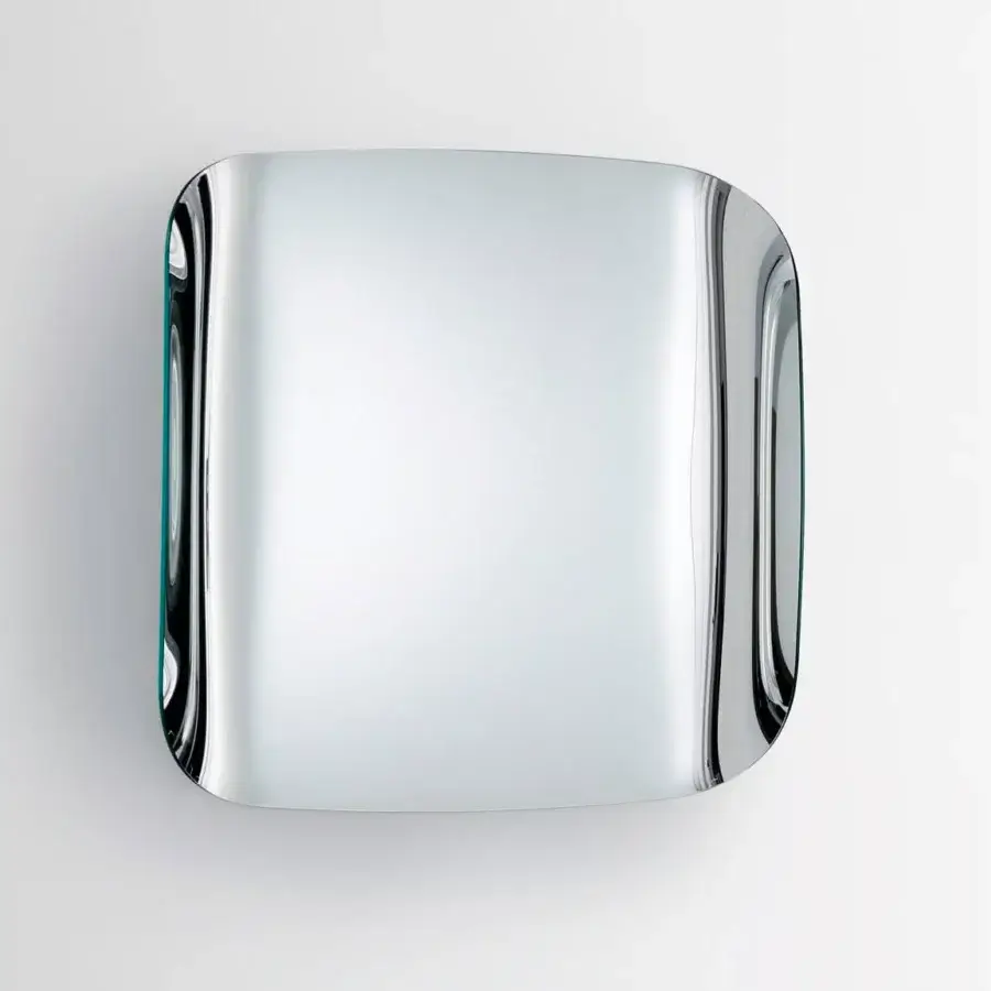 Exceptional Glas Italia Marlene mirror crafted from bent extralight glass with a high gloss silvered finish