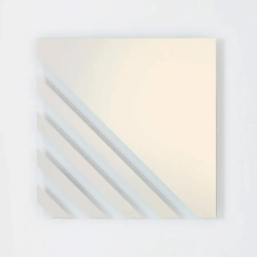 Exceptional Glas Italia Andromeda mirror crafted from glass with a crisp white finish and layered rectangular panels