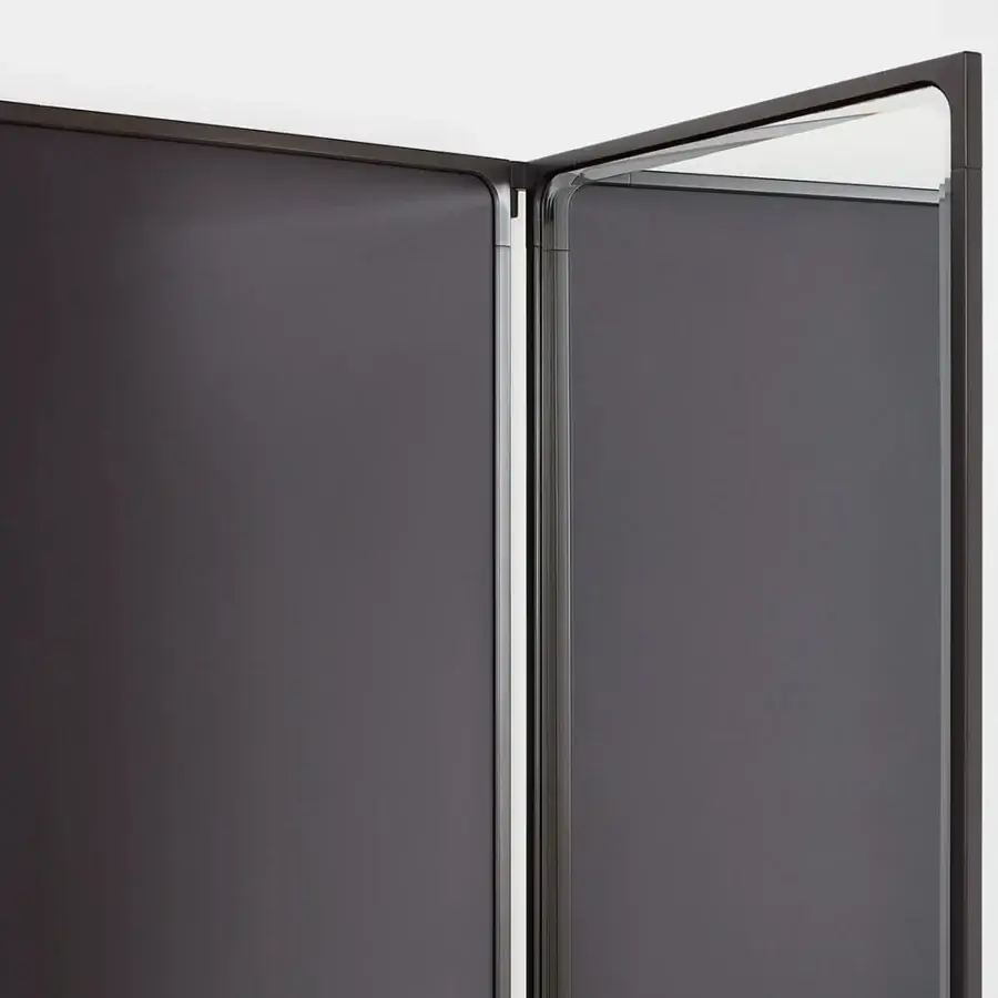 Superior Glas Italia Como mirror built in shiny-polished untreated solid brass with dark, matt lacquered glass back panels