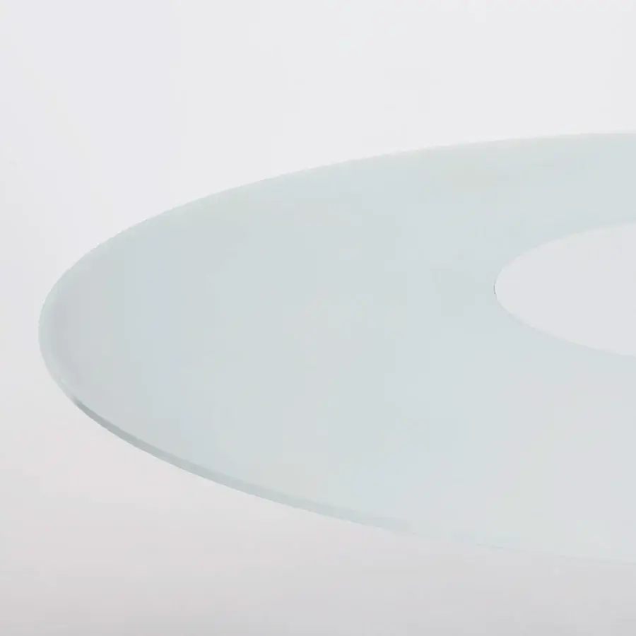 Elegant Glas Italia Hub lazy Susan table in pale blue-green tempered glass with satin finish