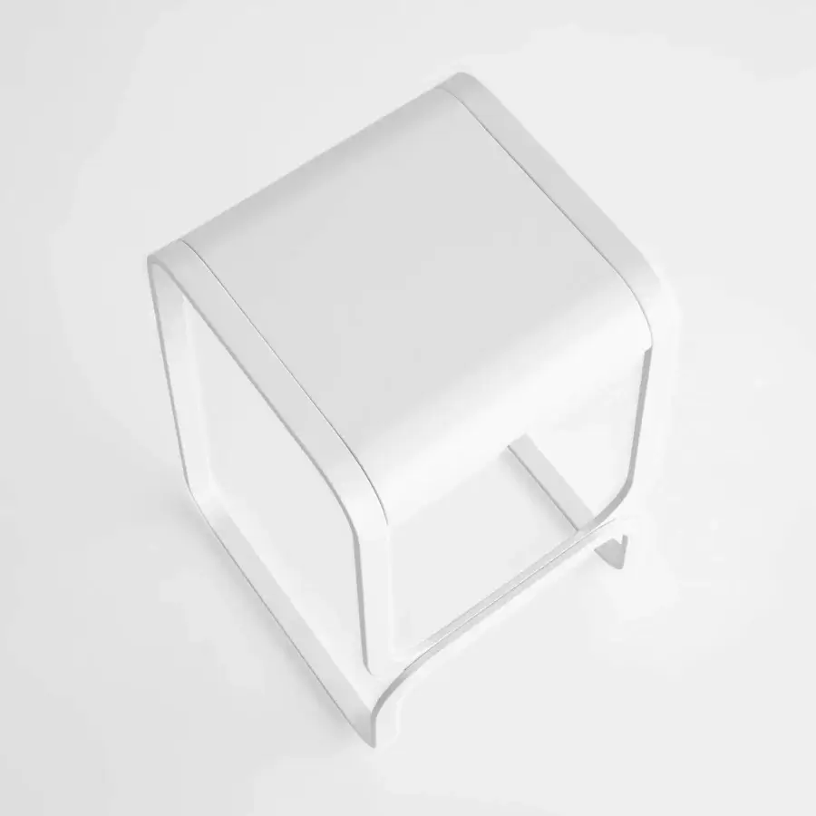 Distinguished Lapalma Continuum stool crafted in Italy with a bent metal frame and smooth white finish