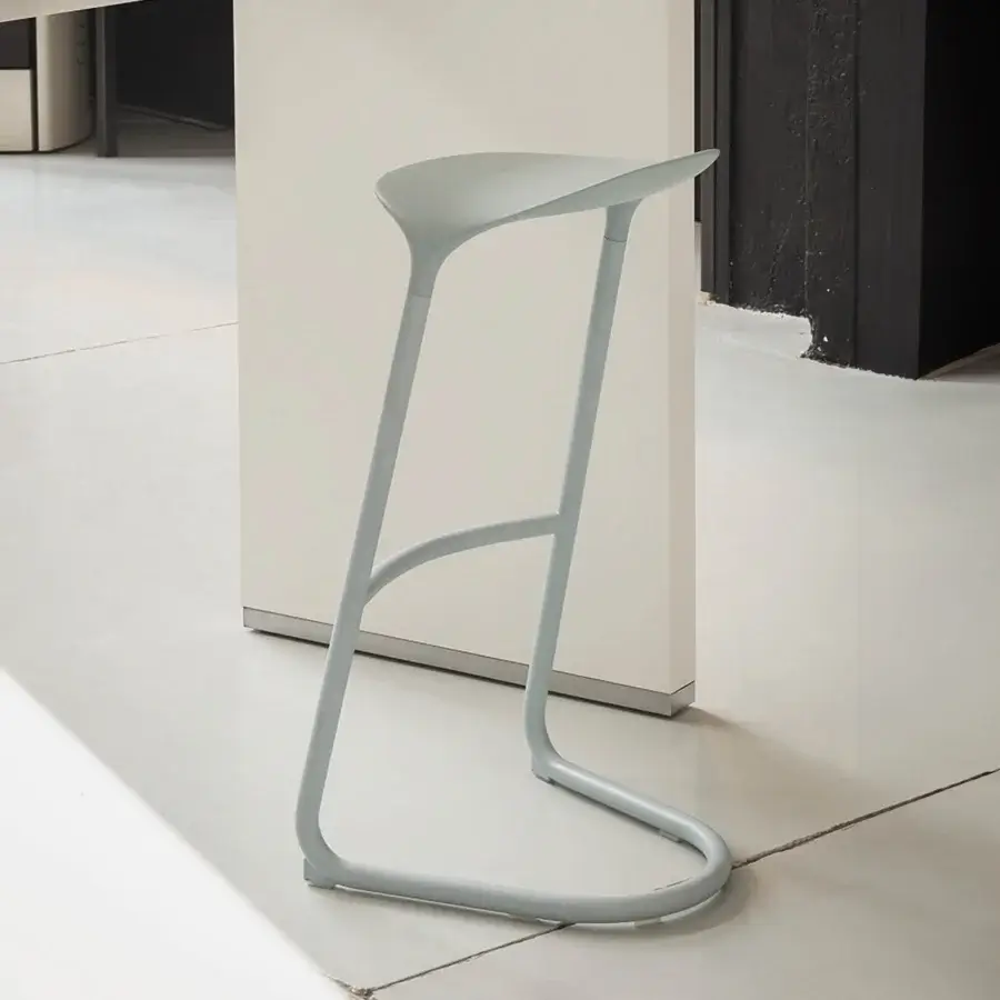 Superior Lapalma Cross stool crafted in recyclable metal and polyurethane with a smooth matte finish