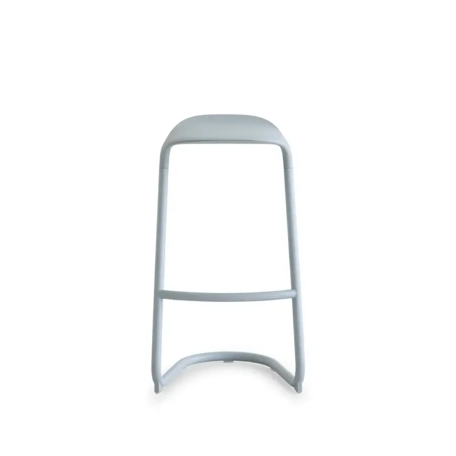 Exceptional Lapalma Cross stool in pale blue-grey recyclable metal and polyurethane with a smooth matte finish