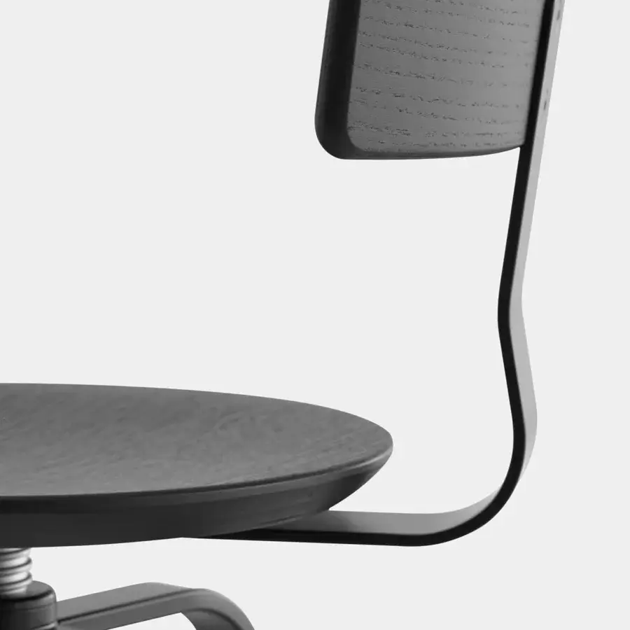 Distinguished Lapalma Giro stool crafted in dark gray wood-like material and matching metal with a matte finish