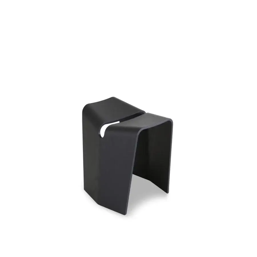 Avant-garde Lapalma Kami stool crafted from molded plywood with dark gray finish and angular form