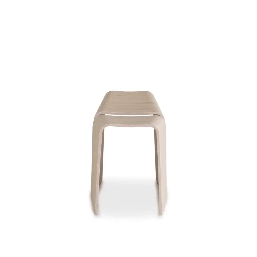 Exceptional Lapalma Kami stool crafted from layered plywood in a light neutral beige with satin finish