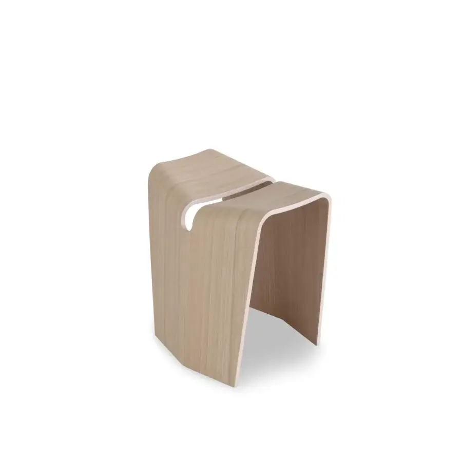 Superior Lapalma Kami stool crafted from molded plywood in a pale wood tone with satin finish