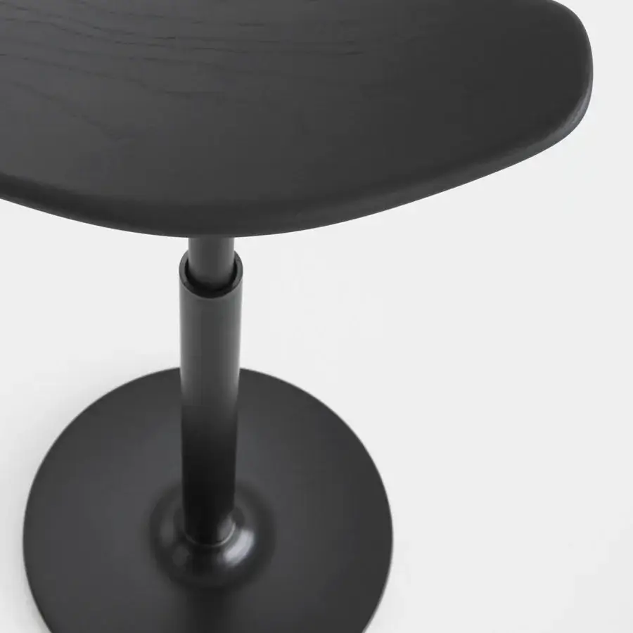 Superior Lapalma Ryo stool crafted in matte black metal with a rounded form and slightly concave seat