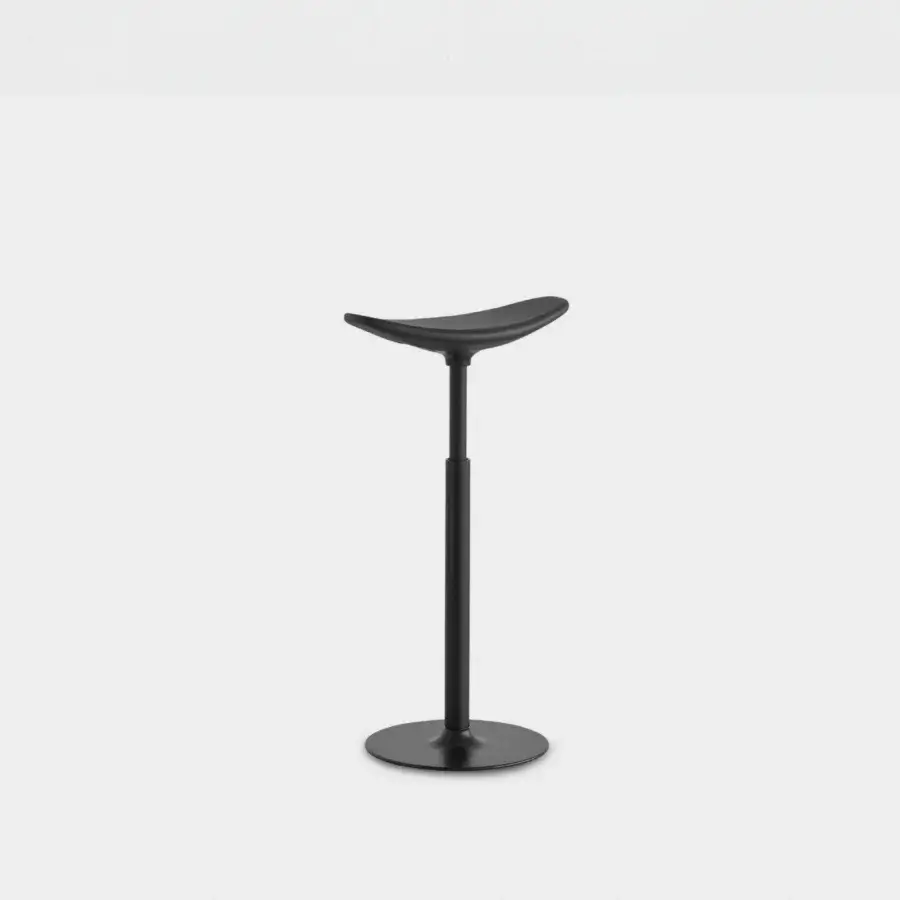 Superior Lapalma Ryo stool with sculpted seat and sleek black metal frame in matte finish