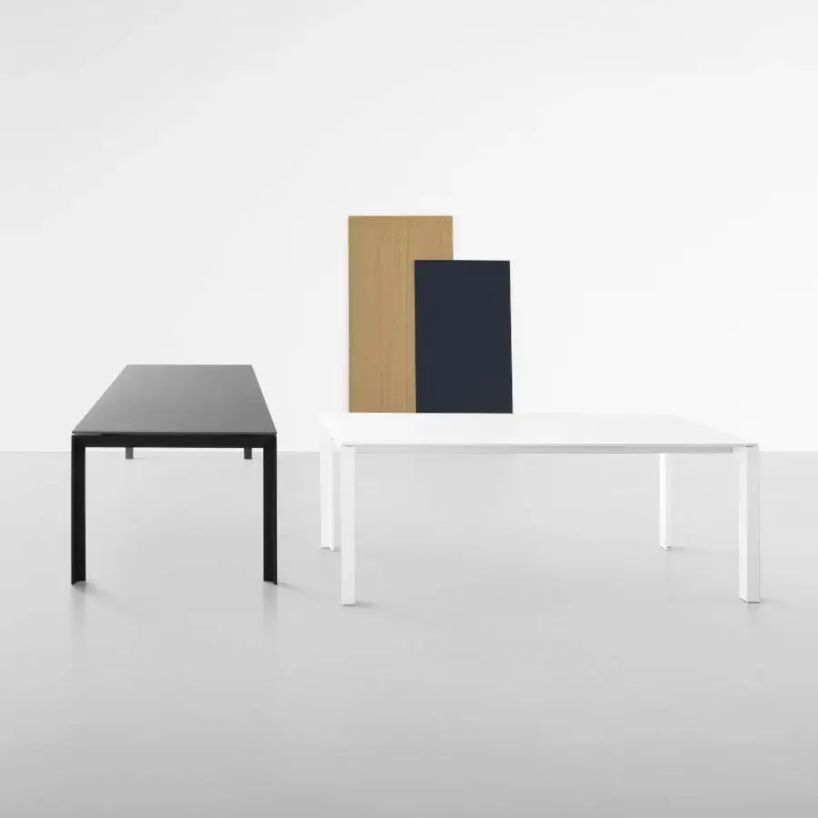 Superior Lapalma Apta table with a remarkably thin tabletop and distinct legs in black matte finish