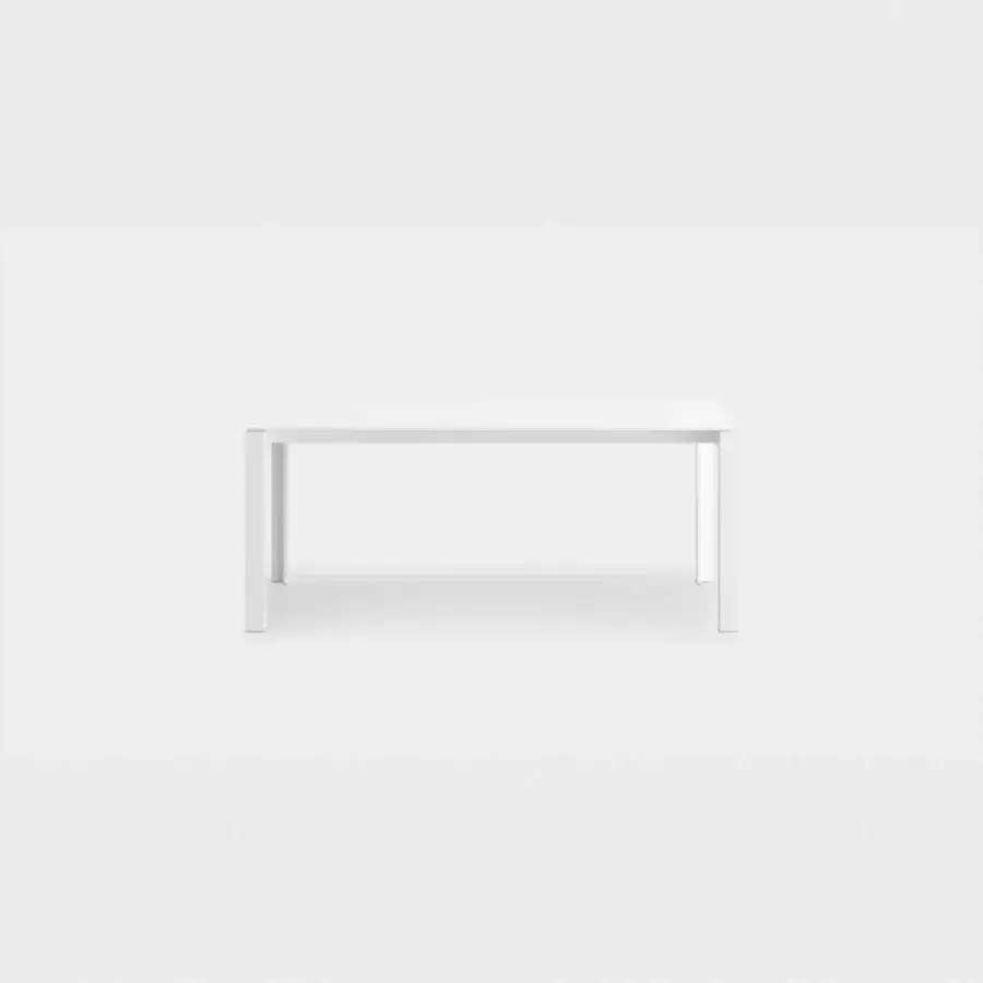 Elegant Lapalma Apta table with a remarkably thin tabletop and sleek legs in matte white finish