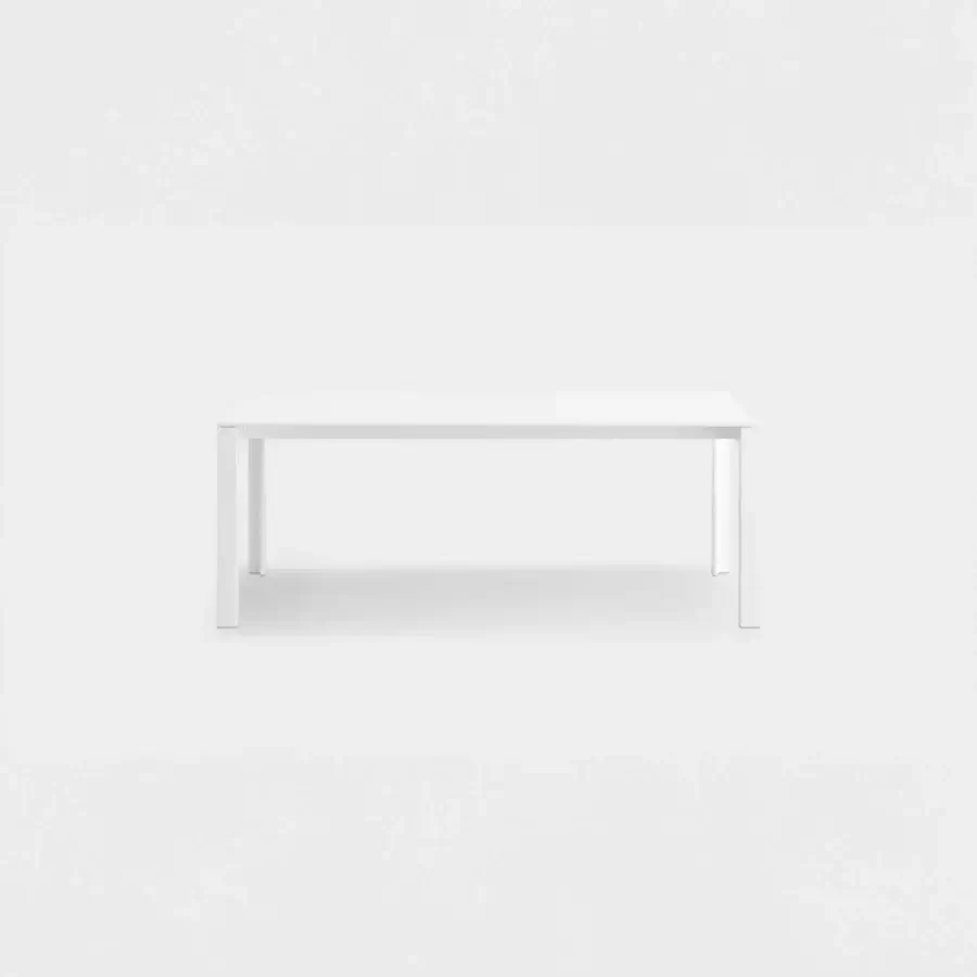 Distinctive Lapalma Apta table with a remarkably thin tabletop and sleek legs in matte white crafted in Italy