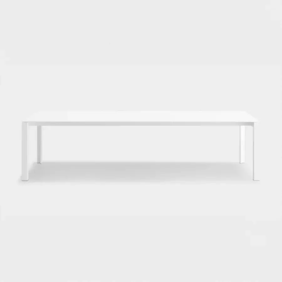 Remarkable Lapalma Apta table with a thin tabletop and sleek legs crafted in Italy with a smooth matte white finish