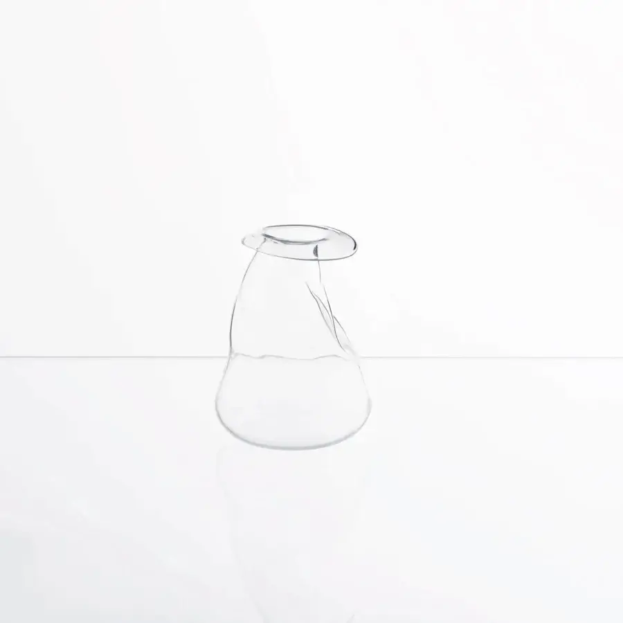 Distinguished Glas Italia Transformer Vase crafted in clear borosilicate glass with a glossy uniquely sculpted form
