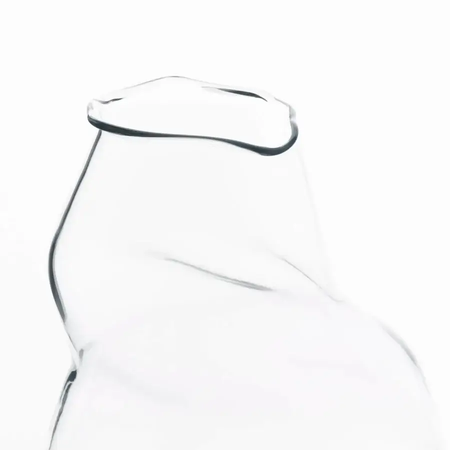 Superior Glas Italia Transformer Vase crafted in clear borosilicate glass with a dynamic flowing silhouette and glossy finish
