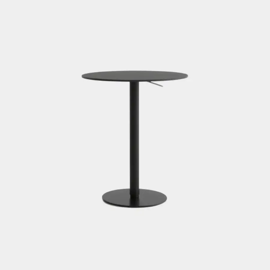 Distinguished Lapalma Brio Bistrot table with matte black powder-coated base and top crafted in stainless steel
