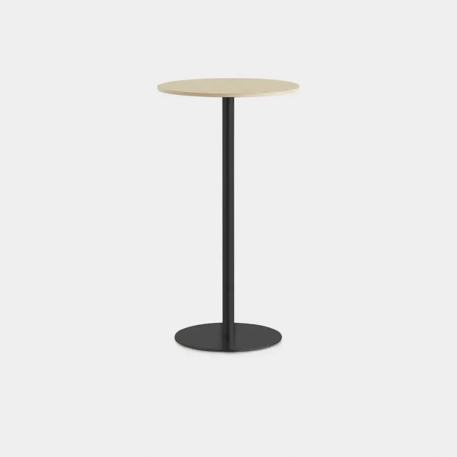 Superior Lapalma Brio Bistrot table crafted with a natural wood tabletop and matte black stainless steel base with linen fabric pattern