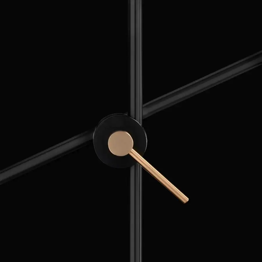 Exceptional Oluce G.O table lamp crafted in black metal with warm metallic accents and adjustable arm