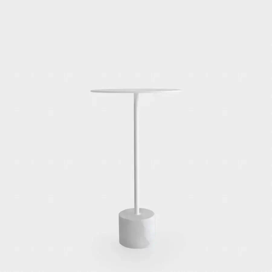 Superior Lapalma Jey Bistrot table with smooth matte white top and textured light gray base