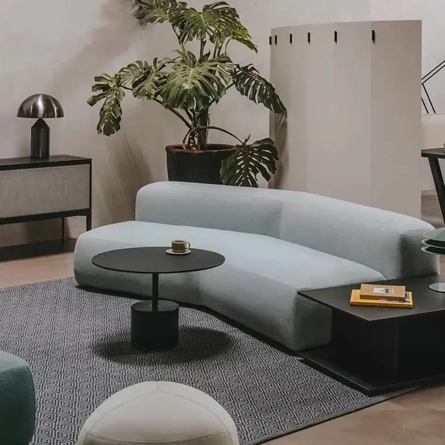 Distinguished Lapalma Jey coffee table with a sleek circular silhouette and matte black finish crafted in Italy