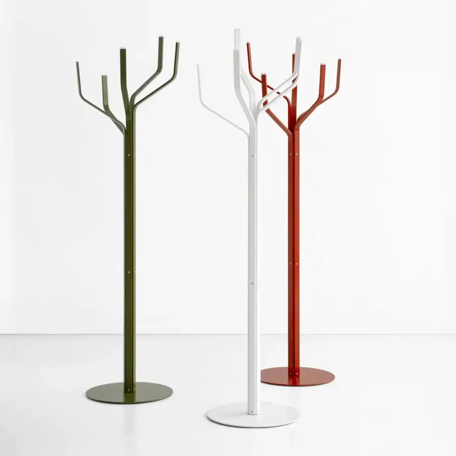 Superior Lapalma Albero coat stand resembling a stylized tree crafted with smooth metal in muted olive green finish