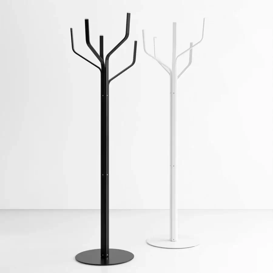 Distinguished Lapalma Albero coat stand with a slender silhouette and gracefully curved branches in white matte metal