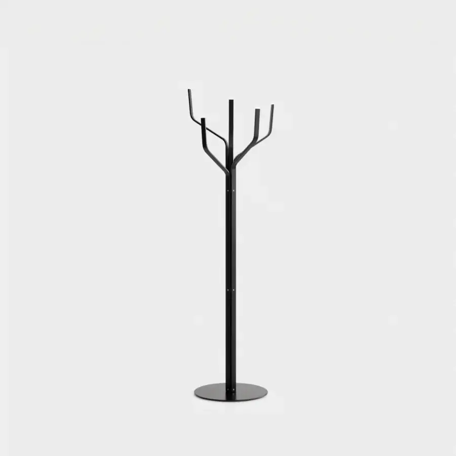 Elegant Lapalma Albero coat stand with a sleek tree-like form crafted in black metal with a smooth matte finish