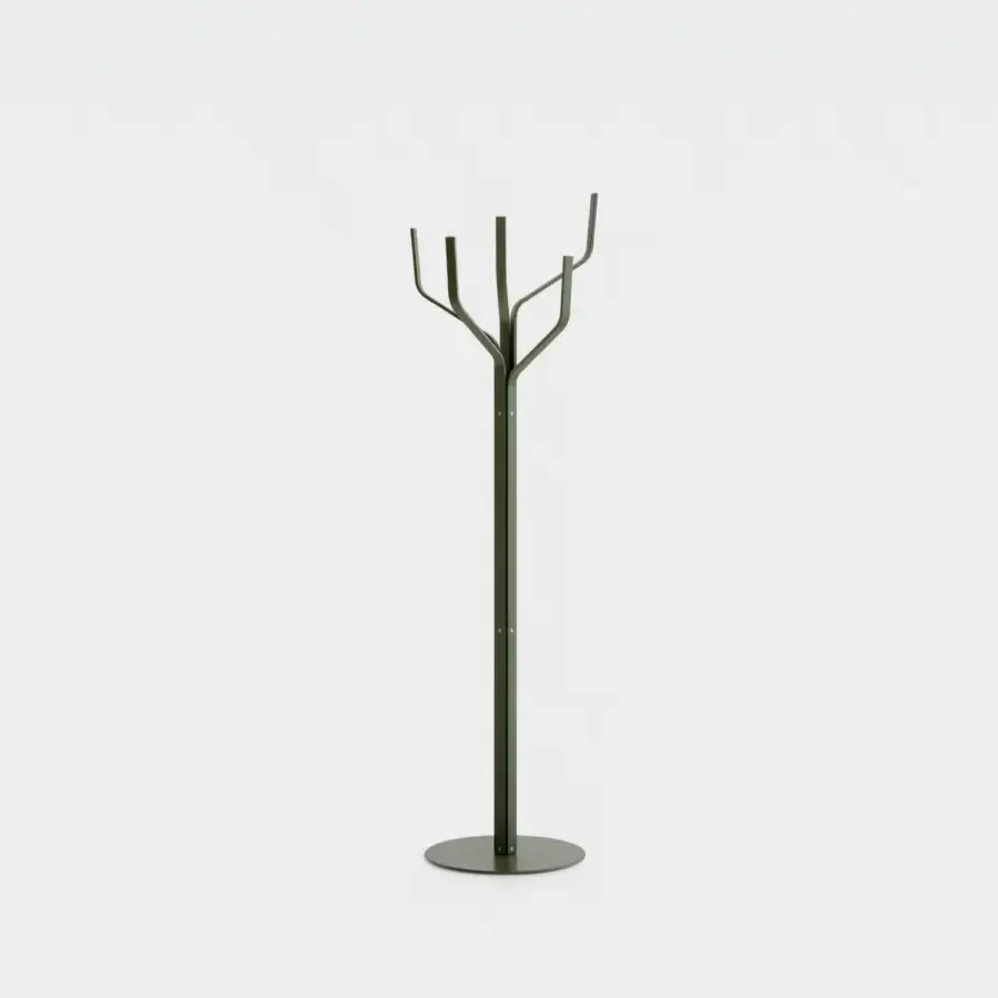 Distinguished Lapalma Albero coat stand with a dark green tree-like silhouette crafted in metal with a sophisticated matte finish