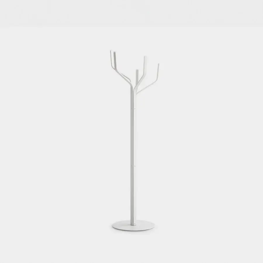 Superior Lapalma Albero coat stand with a slender tree-like form crafted in light gray metal with a smooth matte finish
