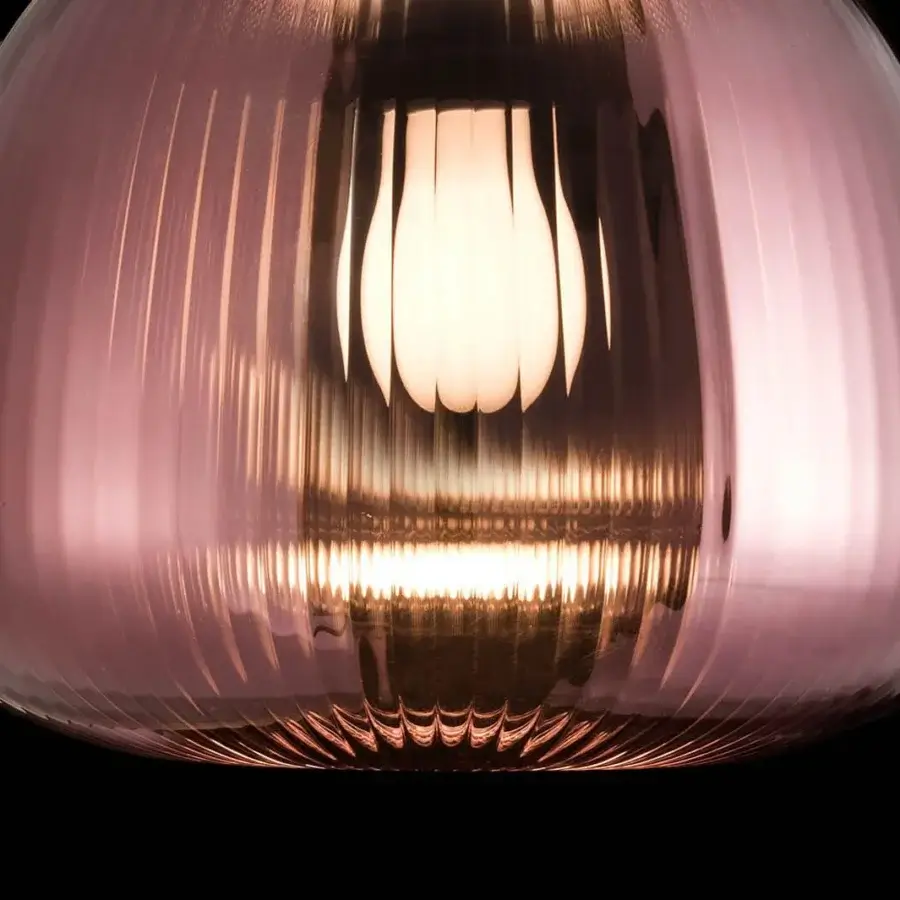 Exclusive melogranoblu Bes Suspension Lamp crafted in purple amethyst blown glass with a glossy finish