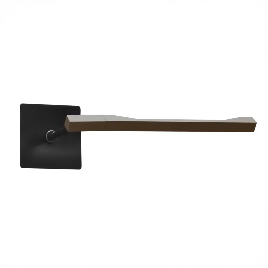 Exceptional Oluce Ilo wall lamp crafted in matte black metal with a medium-brown wood arm offering 90° rotation and Italian design