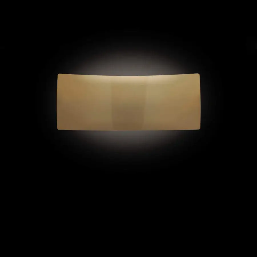 Superior Oluce Lens wall lamp crafted in Italy with pale gold translucent synthetic material and satin finish
