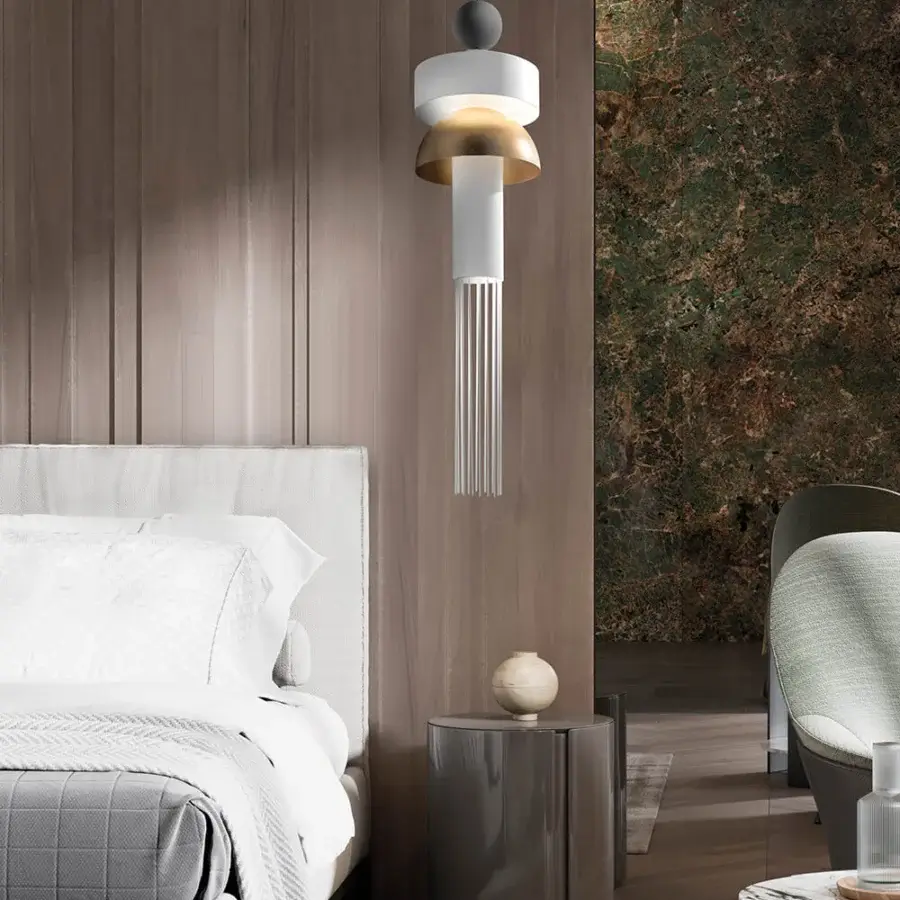 Exclusive Masiero Nappe XL-XM suspension lamp crafted in painted metal with gold-toned accents and Pyrex diffusers