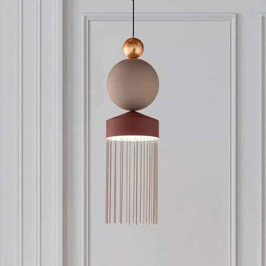 Distinguished Masiero Nappe XL-XM suspension lamp with a brown leather finish and delicate Pyrex diffusers crafted in painted metal