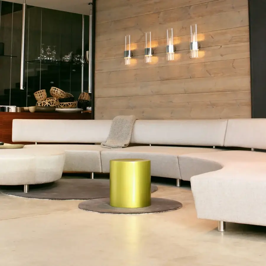Elegant Oluce Line wall lamp with oval Pyrex glass and partial polished aluminum coating for bright up and downlighting