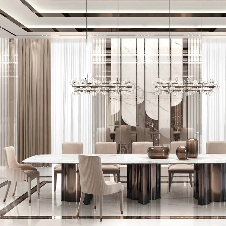 Lavish DV Home Collection Majestic suspension lamp with sculpted metal and constellation handcrafted glass spheres in warm bronze finish