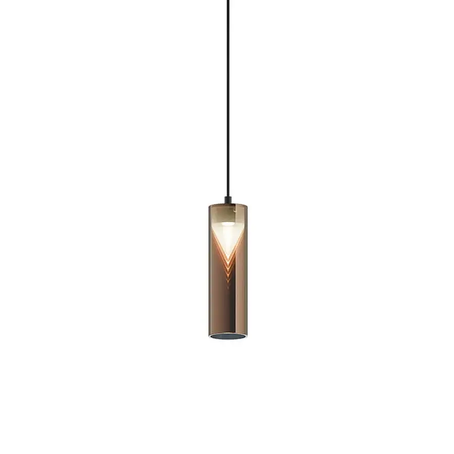 Distinguished Penta Iconica suspension lamp crafted in borosilicate glass and matte black steel with a captivating gradient finish