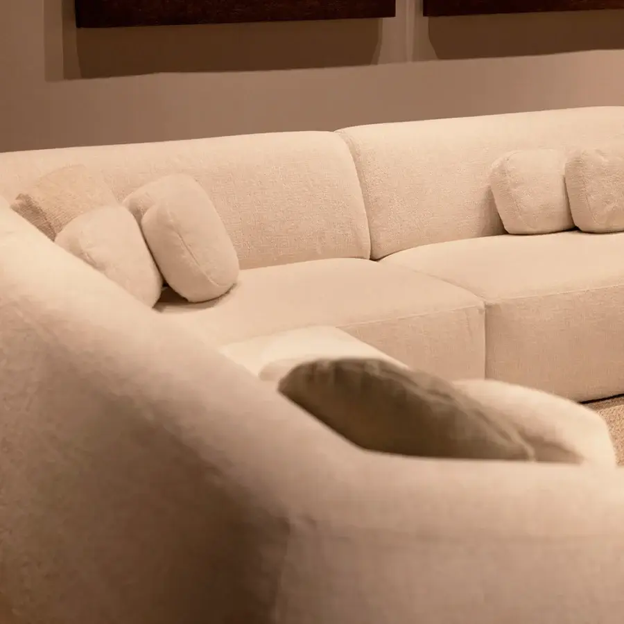 Distinguished Verzelloni Charlot modular sofa with textured woven fabric upholstery and a matte finish